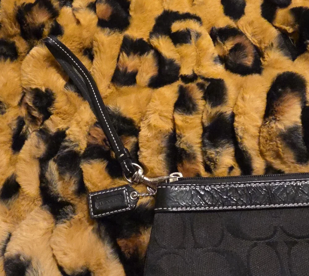 Coach Black Signature Wristlet Clutch